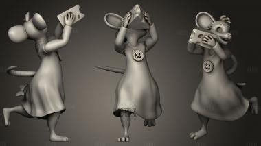 Mipsy the mouse stl model for CNC